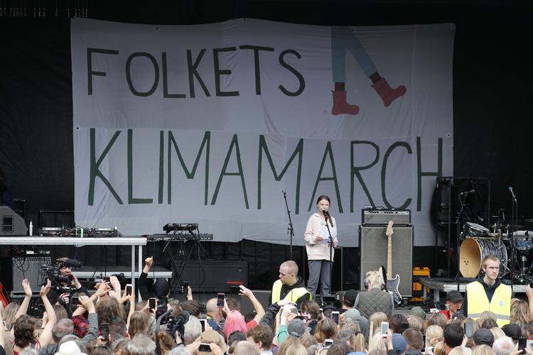 For første gang talte Greta Thunberg i dag på dansk jord.  Foto: Jens Dresling/POLFOTO