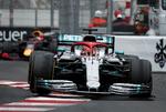 Lewis Hamilton på vej mod sejren i Monaco. Foto: Benoit Tessier/Ritzau Scanpix
