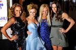Melanie Brown, Geri Halliwell, Emma Bunton og Melanie Chrisholm åbnede deres gensynsturné fredag aften i Dublin. Koncerterne bliver dog uden selskab fra Posh Spice aka. Victoria Becham. 
   Foto: Toby Melville/Ritzau Scanpix