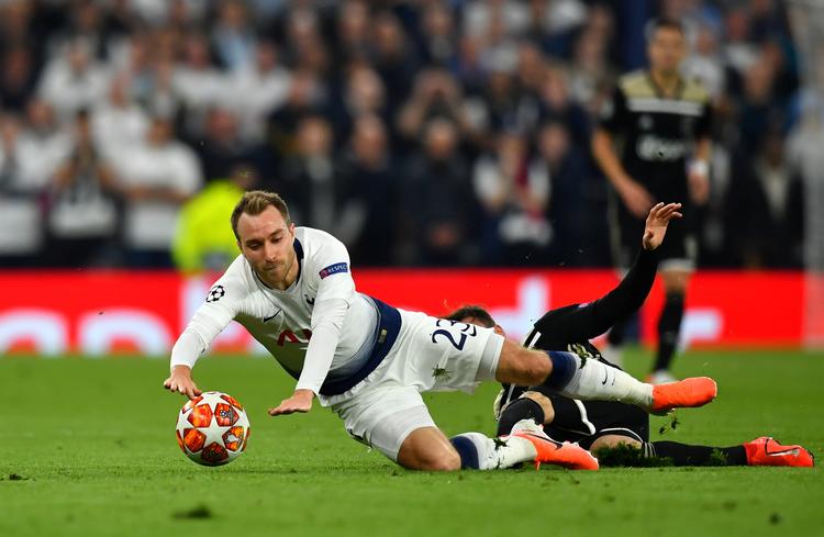  Christian Eriksen spiller med sit Tottenham-hold lørdag aften i Madrid mod Liverpool om Champions League-trofæet.  Foto: Dylan Martinez/Ritzau Scanpix