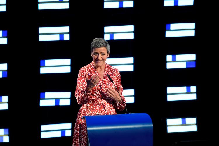 Spidskandidat. På valgnatten søndag talte Margrethe Vestager på vegne af den liberale EU-gruppe Alde, der blev styrket ved valget. Hun sagde, at Aldes fremgang skal veksles til indflydelse, også hvad angår besættelsen af EU's topposter. Foto: John Thys/Ritzau Scanpix