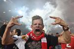 Tilhængerne af Union Berlin fejrede oprykningen efter kampen. Foto: John Macdougall/Ritzau Scanpix