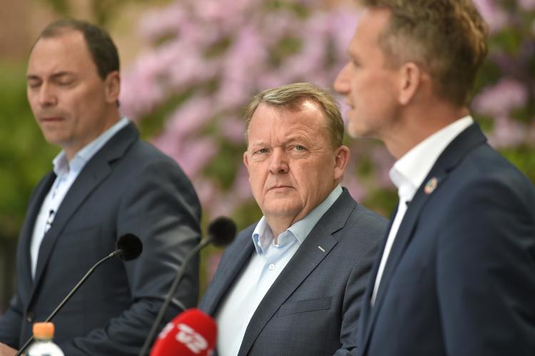 Statsminister Lars Løkke Rasmussen (V) præsenterede sammen med Tommy Ahlers og Kristian Jensen partiets erhvervsudspil. Foto: Liselotte Sabroe/Ritzau Scanpix