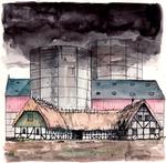 Industriel landbrugsproduktion og manglende vilje er med til at øge landbrugets klimabelastning, advarer EU-rapport. Tegning af Roald Als.
   Foto: Roald Als