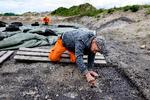 Arkæologernes fund af potteskår, fiskeredskaber og pilespidser vidner om stor travlhed på strandengen for 6.000 år siden. Foto: Finn Frandsen/POLFOTO