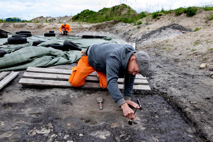 Arkæologernes fund af potteskår, fiskeredskaber og pilespidser vidner om stor travlhed på strandengen for 6.000 år siden. Foto: Finn Frandsen/POLFOTO