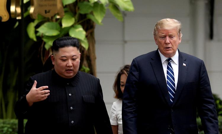 USAø's præsident, Donald Trump, mødtes med Nordkoreas leder, Kim Jong-un ved et topmøde i Vietnams hovedstad, Hanoi, i februar.  Foto: Leah Millis/Ritzau Scanpix