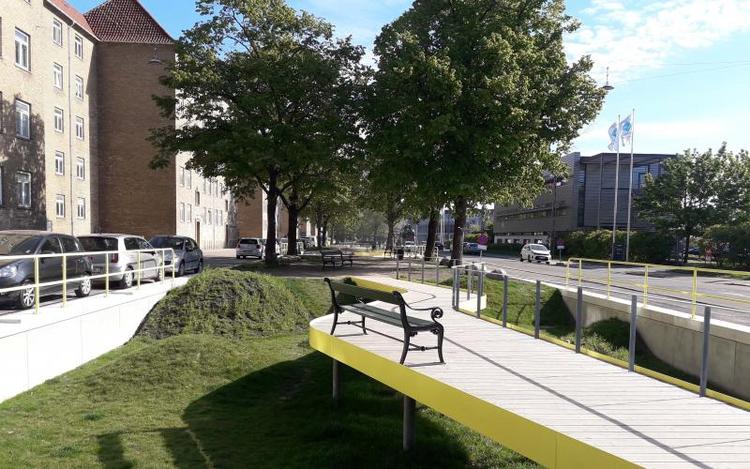 I tirsdags åbnede den nye rekreative skybrudspark i Scandiagade, der binder det nye og gamle Sydhavn sammen Foto: Københavns Kommune