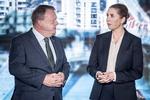 Mette Frederiksen (S) og statsminister Lars Løkke Rasmussen (V) da de var i duel under Valgfolkemøde hos TV2. Arkivfoto Foto: Mads Claus Rasmussen/Ritzau Scanpix