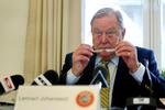 Tidligere UEFA-præsident Lennart Johansson blev 89 år gammel. Billedet her er fra 2002. 
   Foto: Johnny Frederiksen/POLFOTO