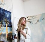 Linda Baum i sit atelier i Berlin. Foto: Malene Lauritsen