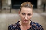 Mette Frederiksen efter sit besøg hos dronningen på Amilienborg i går, hvor hun blev udpeget som kongelig undersøger. 
   Foto: Jens Dresling/POLFOTO