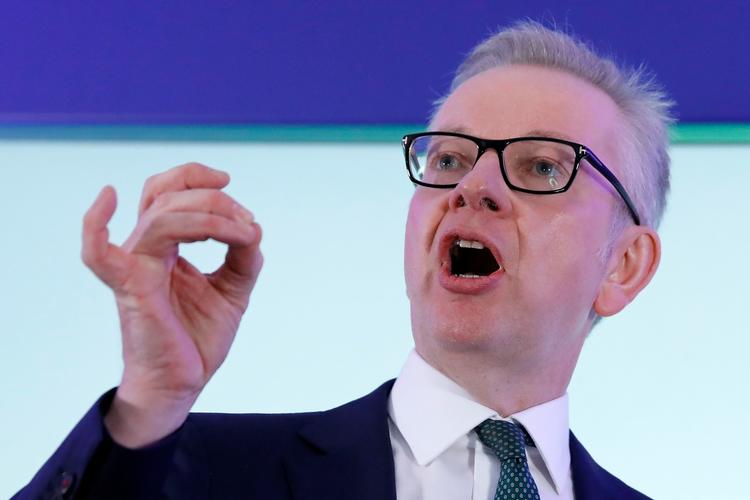 Michael Gove - miljøminister. På 'Leave'-fløjen. Nummer to på listen over bookmakernes favorit efter Boris Johnson. Har antydet, at han er parat til at udskyde datoen for brexit endnu en gang i stedet for at forlade EU uden en aftale den 31. oktober. (Photo by Tolga AKMEN / AFP)
   Foto: Tolga Akmen/Ritzau Scanpix