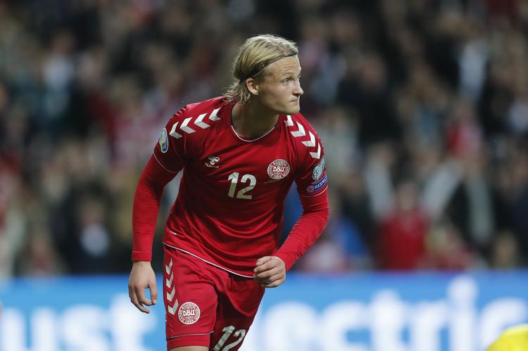 Kasper Dolberg scorede to gange og var en af banens bedste.
   Foto: Jens Dresling/POLFOTO