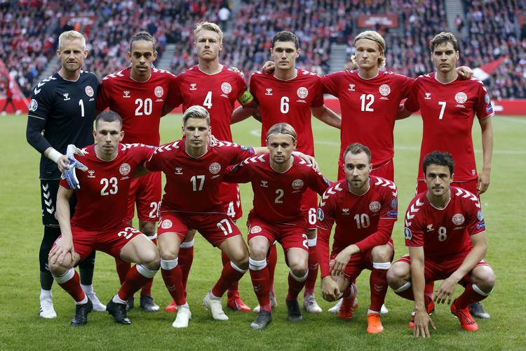 Holdopstillingen for det danske landshold i 5-1 sejren mod Georgien.  Foto: Jens Dresling/POLFOTO