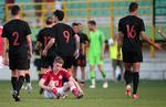 
Andreas Poulsen ærgrer sig over den kroatiske scoring i allersidste øjeblik..
   Foto: Lars Poulsen/POLFOTO