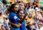 Efter fem år i Sverige spiller Marta (tv.) nu klubfodbold i Orlando i USA.
   Foto: Jean-paul Pelissier/Ritzau Scanpix