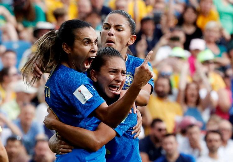 Efter fem år i Sverige spiller Marta (tv.) nu klubfodbold i Orlando i USA.
   Foto: Jean-paul Pelissier/Ritzau Scanpix