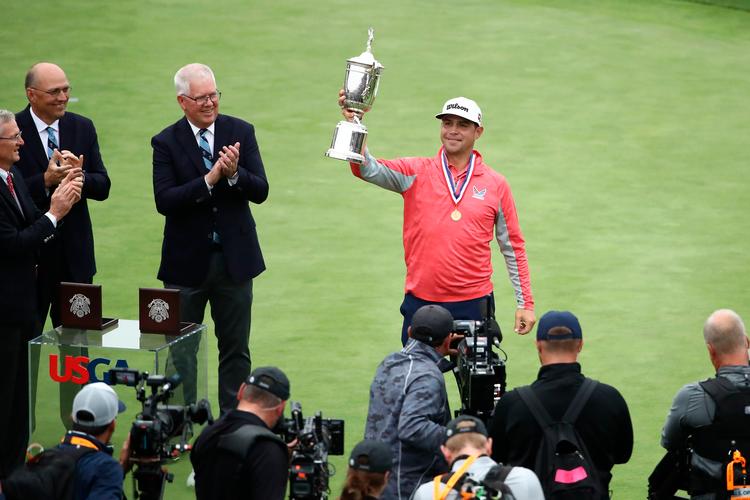 Gary Woodland  spillede stabilt gennem alle fire runder, og han endte derfor med pokalen efter sin sejr i US Open.
   Foto: Ezra Shaw/Ritzau Scanpix