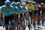 Astanas stærke kollektiv, som det sås i Critérium du Dauphiné, kan også i Tour de France give Jakob Fuglsang en markant fordel. Foto: Anne-christine Poujoulat/Ritzau Scanpix