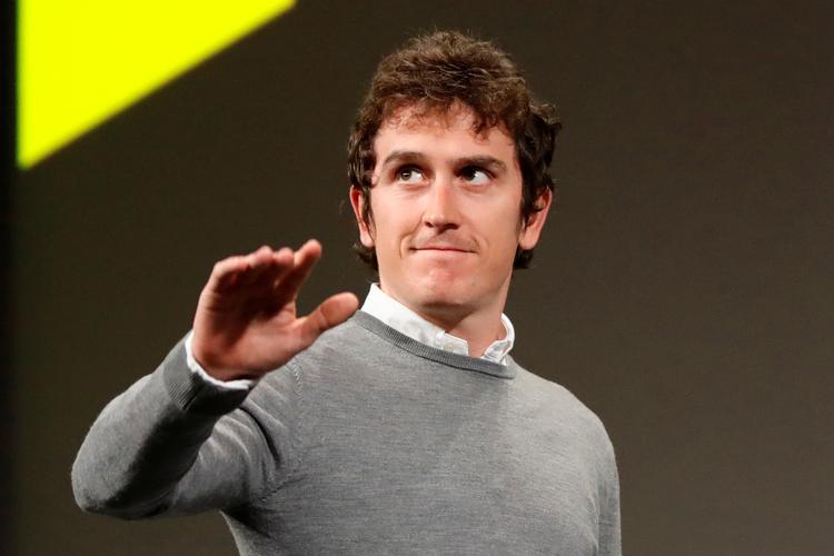 Geraint Thomas, der her ses under sidste efterårs præsentation af ruten til det kommende Tour de France, styrtede slemt i Tour de Suisse og måtte udgå. Foto: Gonzalo Fuentes/Ritzau Scanpix
