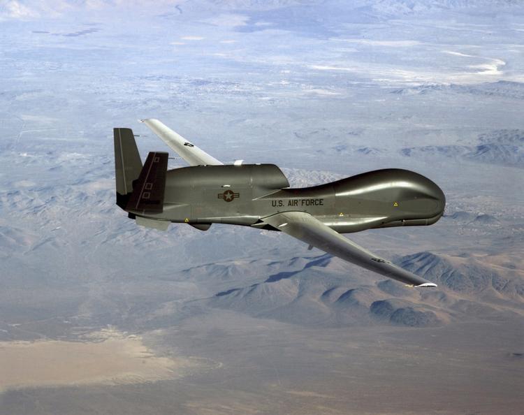Et ubemandet amerikansk  overvågningsfly patruljerer. USA har valgt at udstede flyveforbud for amerikanske over iransk luftrum.   Foto: Handout/Ritzau Scanpix