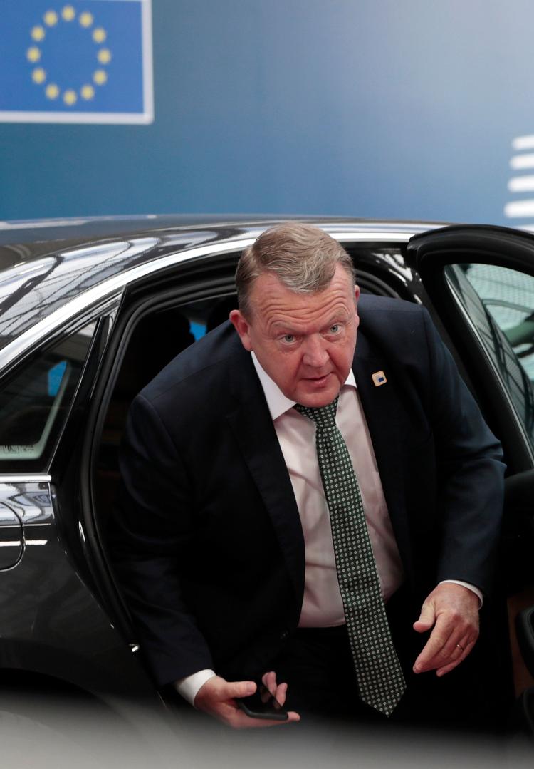 Lars Løkke Rasmussen ankommer til anden omgang af EU-topmødet. Foto: Virginia Mayo/Ritzau Scanpix