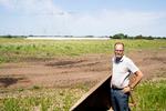 Det var på denne mark i Kassø, som Apple har købt for 121 millioner kr., at der skulle være opført et datacenter. Nu håber Stig Isaksen, der er direktør for kultur, miljø og erhverv i Aabenraa Kommune, at en ny techgigant vil dukke op. 
   Foto: Lene Esthave