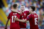 Danmark slog forleden Østrig med 3-1. Søndag aften venter en kamp mod Serbien og kravet er en sejr på minimum tre mål. Foto: Liselotte Sabroe/Ritzau Scanpix