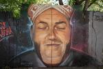 Master Fatman mindes her på et graffitimaleri på Christiania, lavet af Rasmus Balstrøm. I weekenden kan du være med til at hylde ham til støttefest i Pumpehuset. Foto: Jens Hartmann Schmidt/POLFOTO