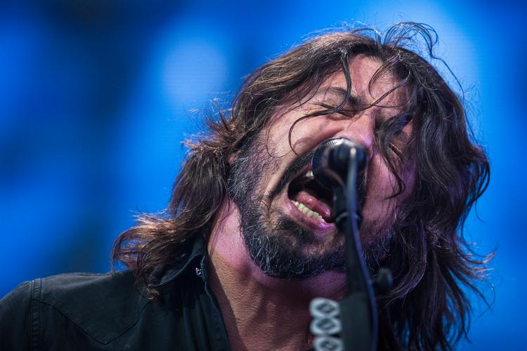 Dave Grohl og co. spillede med rockmusklerne i Horsens.  Foto: Mikkel Berg Pedersen/Ritzau Scanpix