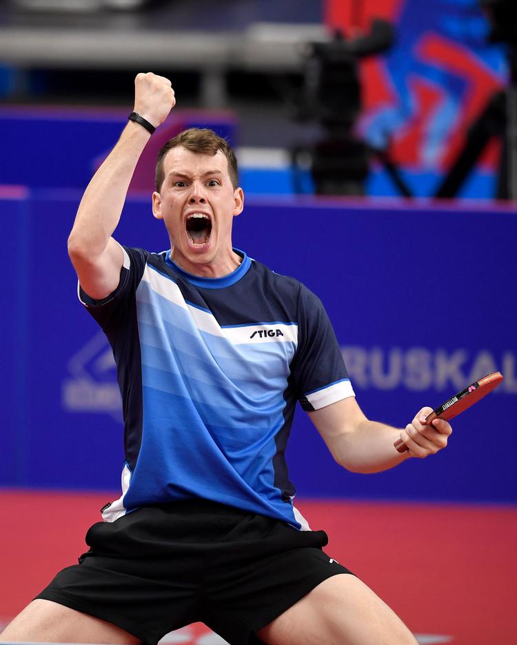 Jonathan Groth skal onsdag aften spille mod tyske Timo Boll i finalen ved det europæiske OL. Foto: Lars Møller/Ritzau Scanpix
