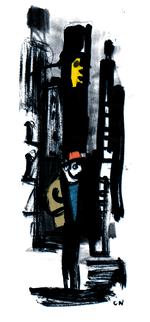 Holden Caulfield med den ikoniske røde jægerhat er en karakter, alle unge bør lytte til i dag. Illustration Claus Nørregaard