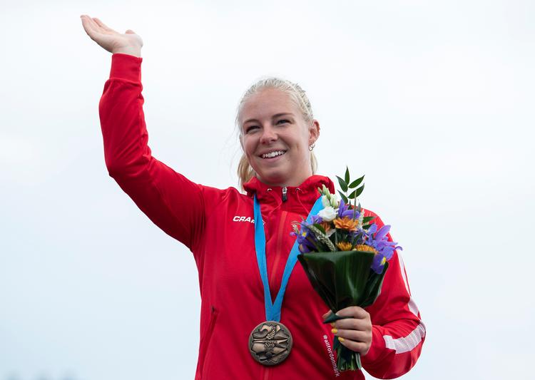 Emma Aastrand Jørgensen har en travl torsdag med start i fire finaler.  Foto: Lars Møller/Ritzau Scanpix
