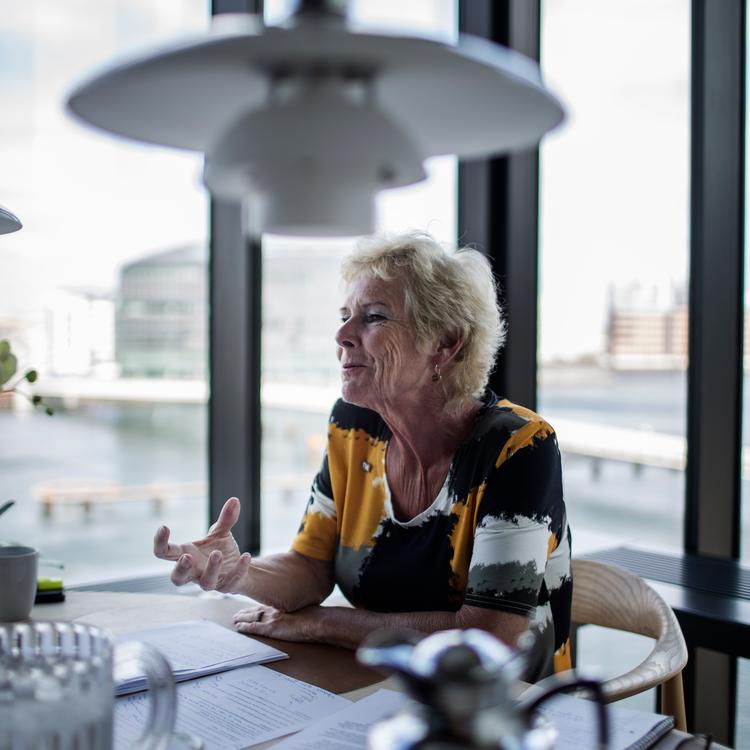 Skal vi absolut have den Europas højeste pensionsalder, spørger formand Lizette Risgaard fra Fagbevægelsens Hovedorganisation.
   Foto: Ditte Valente