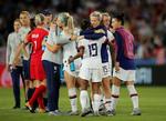 Megan Rapinoe i blåt blev helten for USA, da holdet spillede sig videre ved VM.  Foto: Benoit Tessier/Ritzau Scanpix