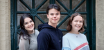 'Årgang 0'-hovedpersonerne i 2019 - fra venstre: Stephanie Singuenza Van der Wat, Christian Elhauge og Rachel Ellebye. Foto: Camilla Hey / TV 2 Pr-foto Camilla Hey / TV 2