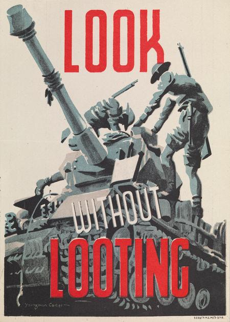 Britisk plakat fra 1943, som skal lære kæmpende soldater at respektere kulturarv. Foto: © Iwm