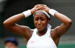Følelserne overmandede Cori Gauff, da hun havde sendt Venus Williams ud af Wimbledon.  Foto: Toby Melville/Ritzau Scanpix