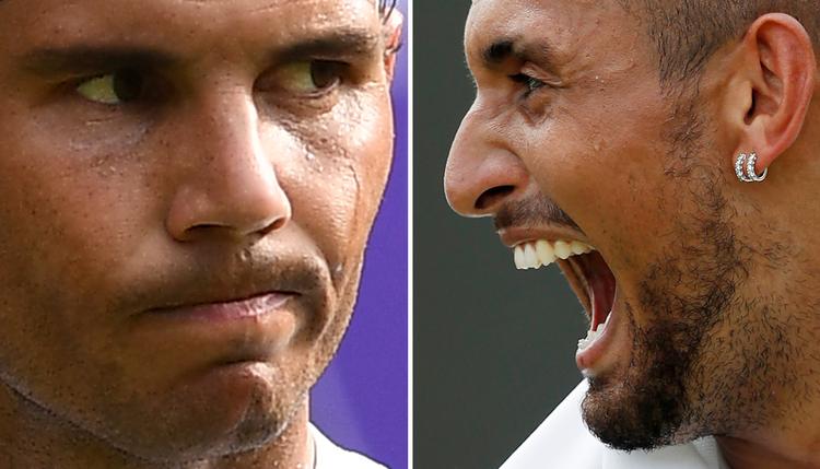 Der er ikke ligefrem kærlige følelser mellem Rafael Nadal og Nick Kyrgios, og nu mødes de for syvende gang på tennisbanen.
   Foto: Daniel Leal-olivas, Adrian Denni/Ritzau Scanpix