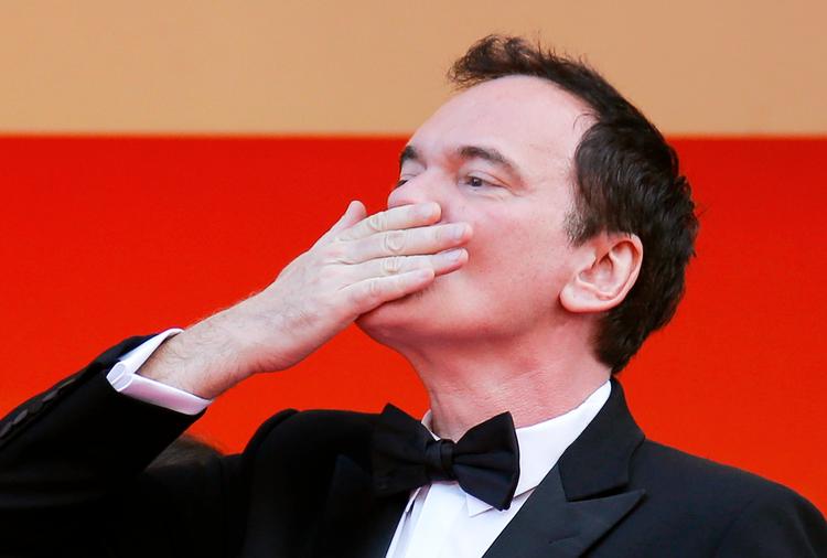Var dette luftkys på den røde løber i Cannes i maj 2019 Quentin Tarantinos sidste? Hvis hans nye film, 'Once Upon a Time ... in Hollywood', bliver populær, bliver det også hans sidste, siger Tarantino nu.  REUTERS/Jean-Paul Pelissier Foto: Jean-paul Pelissier/Ritzau Scanpix