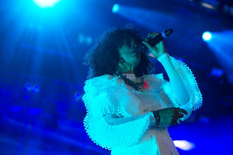 
 Neneh Cherry gav en behjertet, men temmelig rodet koncert på Roskilde.
   Foto: Thomas Borberg/POLFOTO