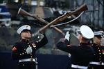 USA's militære orkester optræder til landets uafhængighedsdag.  Foto: Brendan Smialowski/Ritzau Scanpix