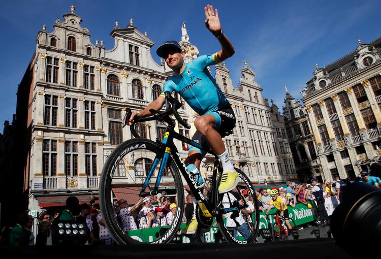 Jakob Fuglsang under præsentationen i Bruxelles. Foto: Gonzalo Fuentes/Ritzau Scanpix