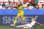 Sveriges Sofia Jakobsson spillede en stor kamp mod England lørdag og scorede i den svenske 2-1-gevinst i Nice.

   Foto: Valery Hache/Ritzau Scanpix