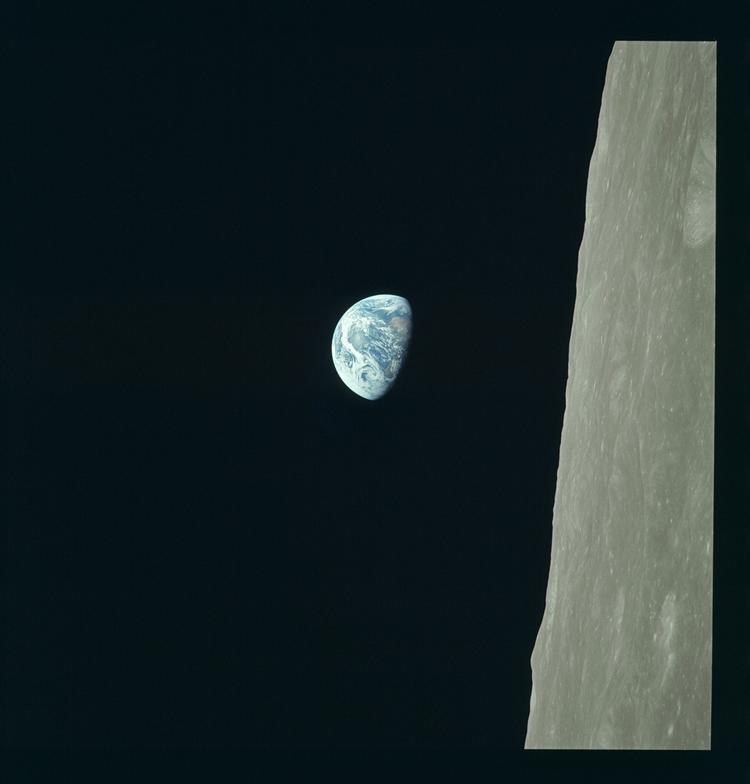 Det berømte billede af Jorden taget på Apollo 8-missionen. Det blev døbt 'Earthrise'. Foto: Nasa Foto: Nasa Photo