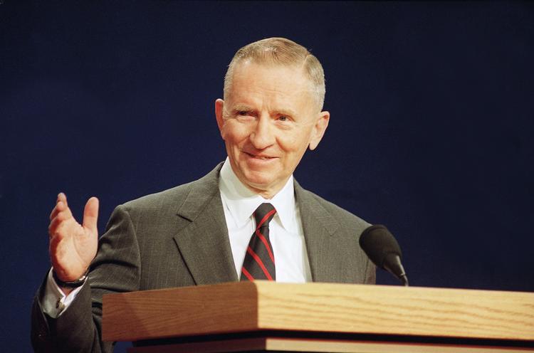 Ross Perot fotografeteret i 1992 under præsidentvalget.   Foto: Greg Gibson/Ritzau Scanpix