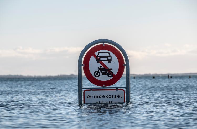 Den seneste officielle stormflod i Danmark fandt sted 3. januar 2019 efter stormen Alfrida. Her står Vordingborg Nordhavn. Vordingborg under vand. Oversvømmelsen var dog ikke nær så kraftig som to år tidligere, da stormen Ida i januar 2017 fik vandstanden til at stige mere end to meter mange steder. Foto: Per Rasmussen