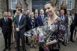 Statsminister Mette Frederiksen (S) da hun præsenterede sin nye regering på Amalienborg Slotsplads. 
   Foto: Mads Nissen/POLFOTO