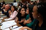 Arkiv. Fra højre ses kongresmedlem Alexandria Ocasio-Cortez, Rashida Tlaib,  Veronica Escobar, Ayanna S. Pressley. Foto: Win Mcnamee/Ritzau Scanpix
